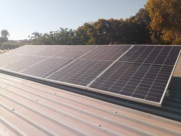 Solar modules installed across a residential roof in Langebaan