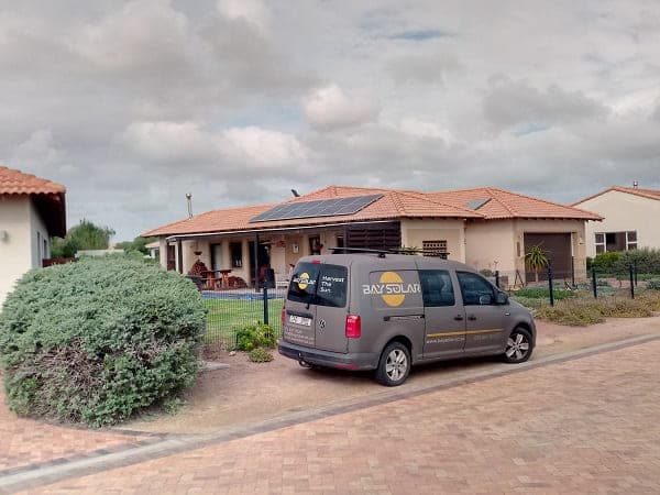 Exterior of a Langebaan home with a solar installation